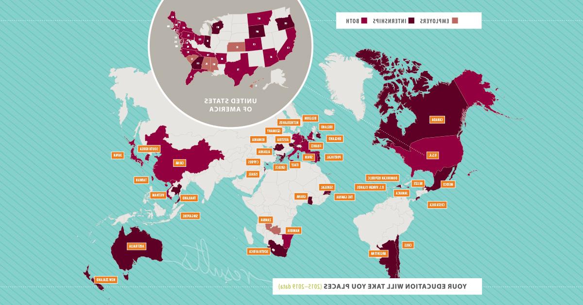 留学生出国留学地点地图